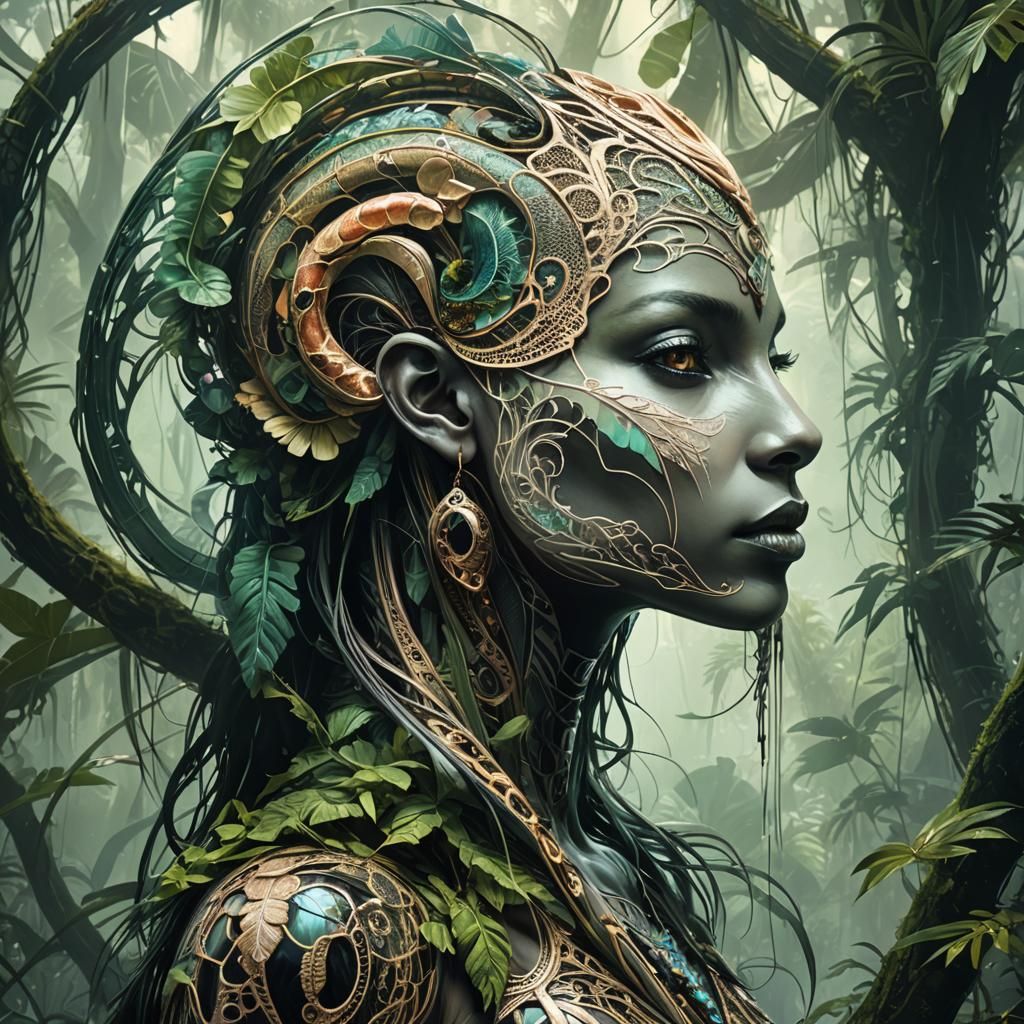 Filigree Fractal Cobra in Pastel Ink Masterpiece