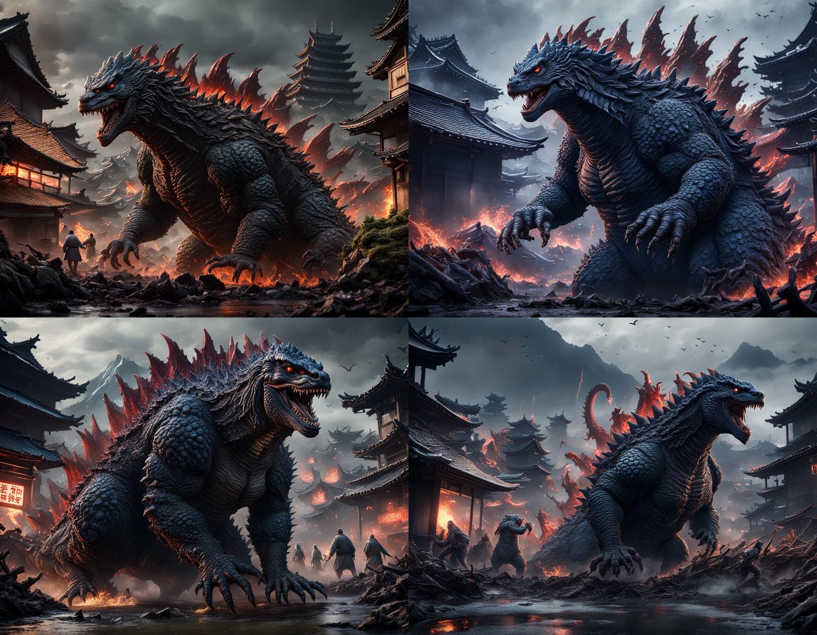 Godzilla and Ebirah Clash in Doomed Village