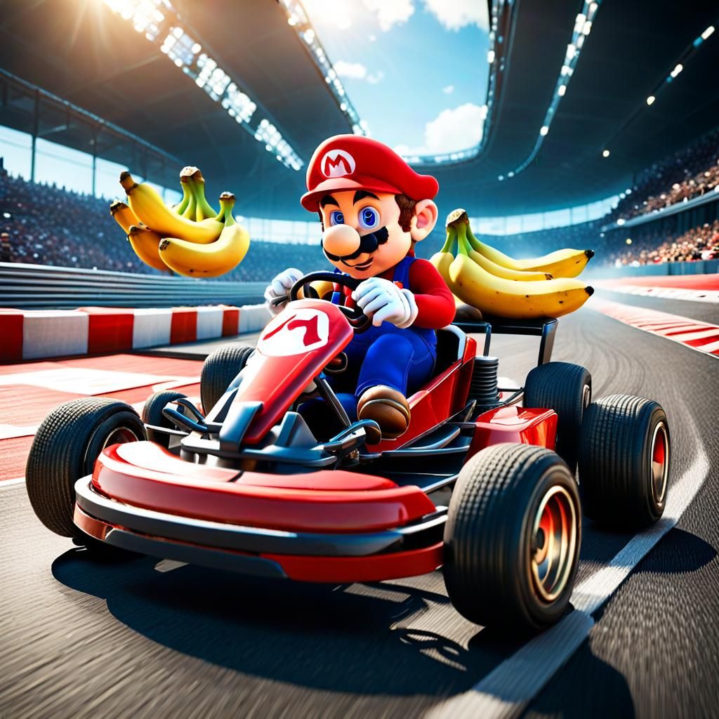Super Mario Kart Race in 3D Game Style
