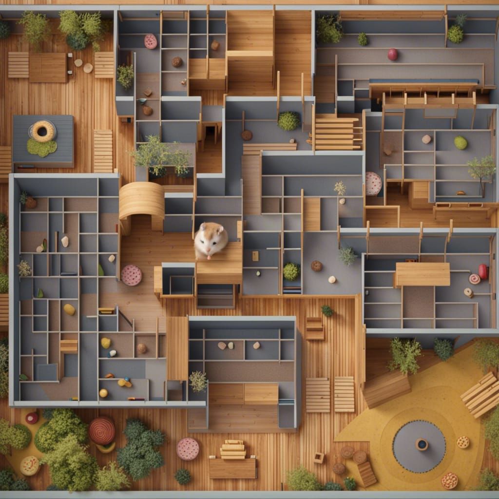 Hamster Maze in Ultra Detail, Top Down View