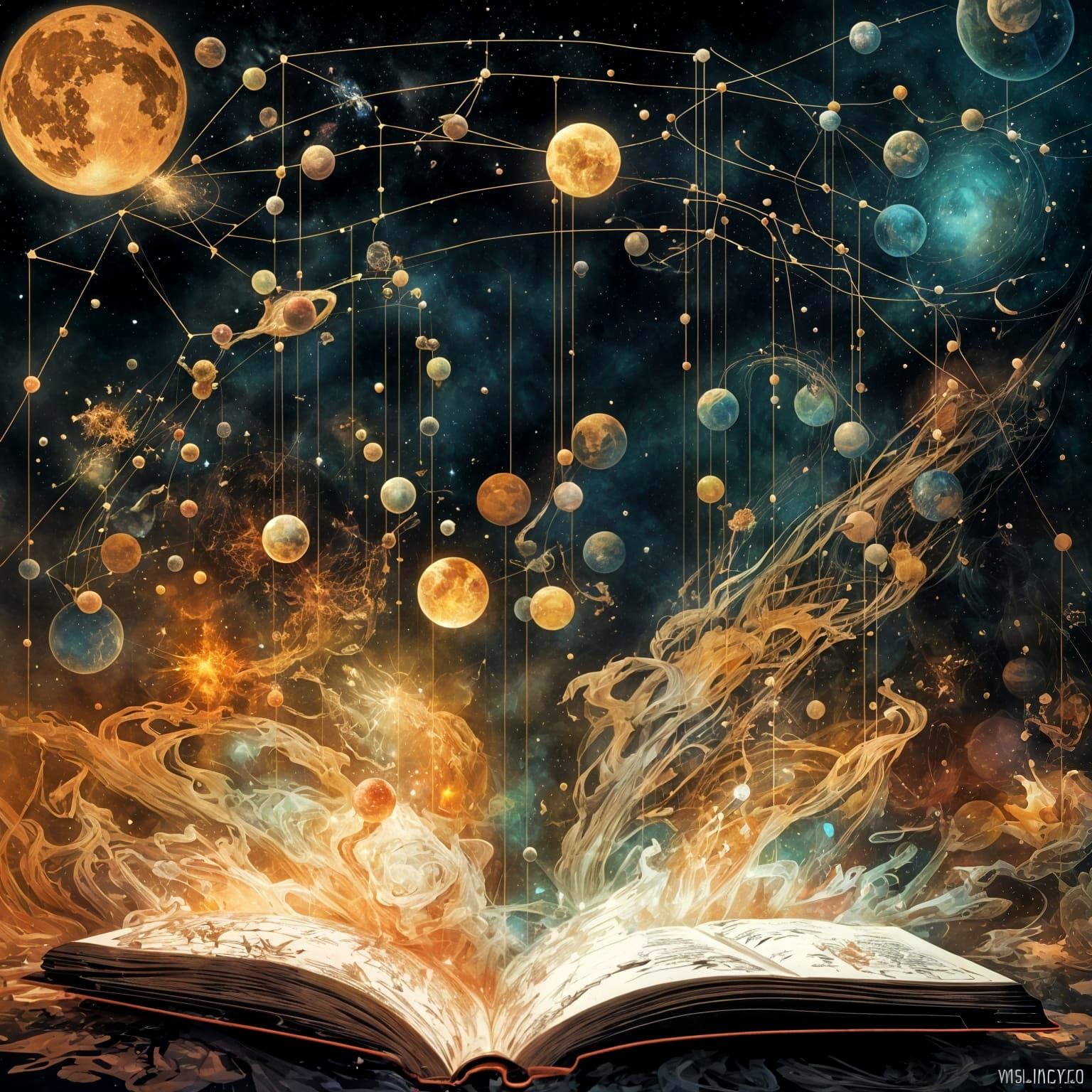 Magical Dream Book Constellation in Deep Colors