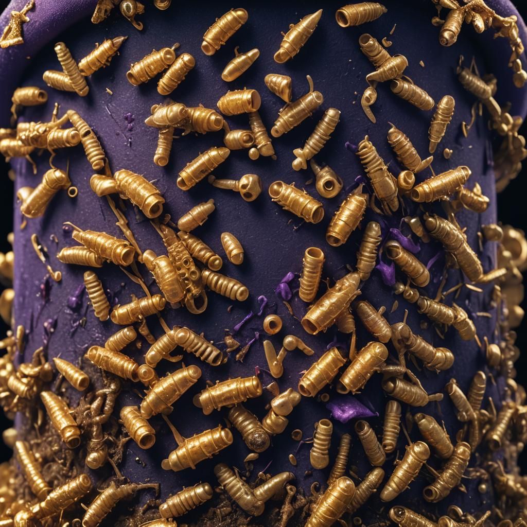 Hyperrealistic Maggot-Infested MAGA Hat in Cinematic Lightin...