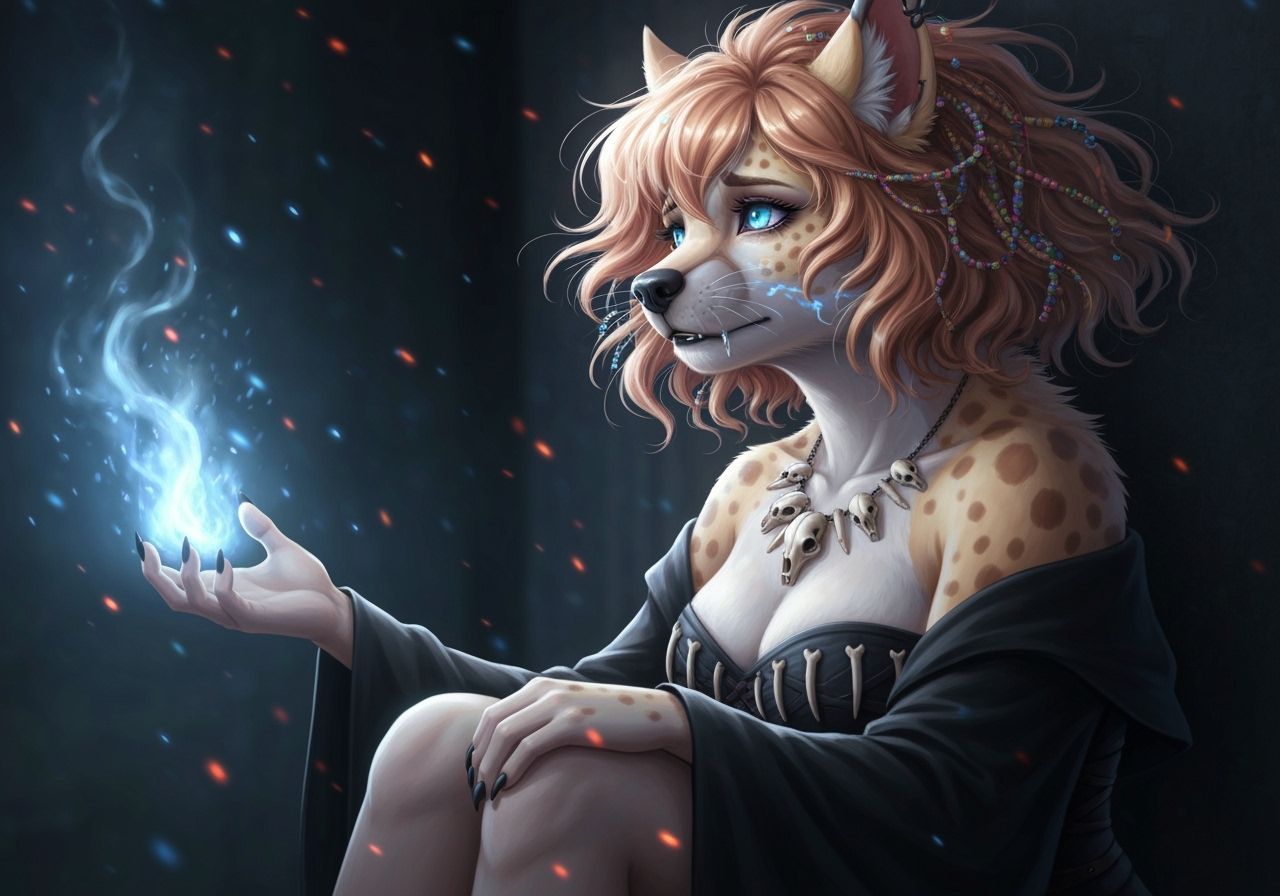 Anime Hyena Silhouette with Dramatic Lens Flare