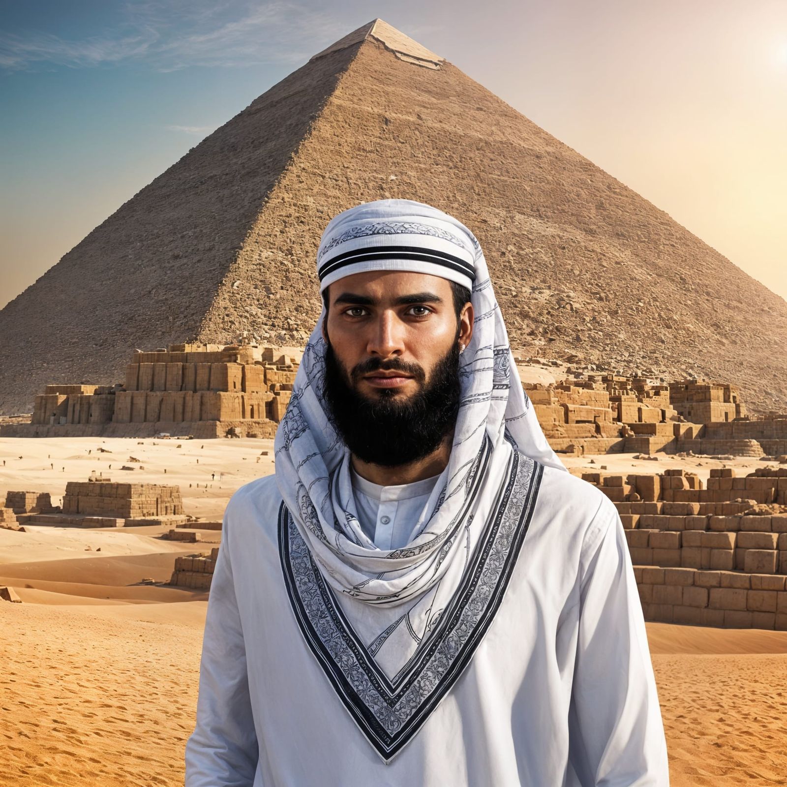 Egyptian Man at the Pyramids of Giza