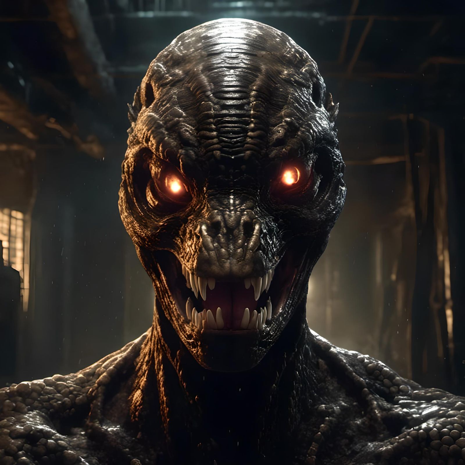 Terrifying Cobra-Human Hybrid Portrait in Hyperreal Style