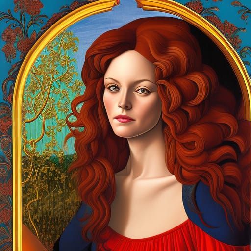 Russian Woman Portrait in Renaissance Style