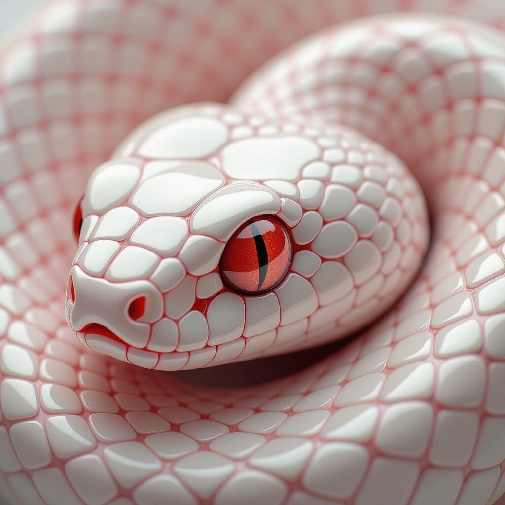 Hyper-Detailed Snake Eye with Porcelain Scales