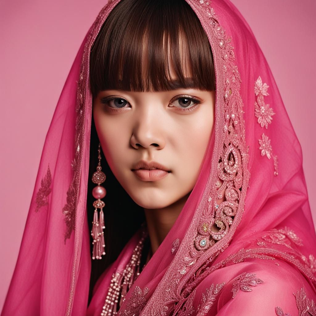 Lalisa Manoban in Pink Saree, Professional Portrait