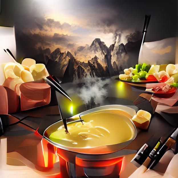 Delicious Bottomless Fondue Digital Illustration