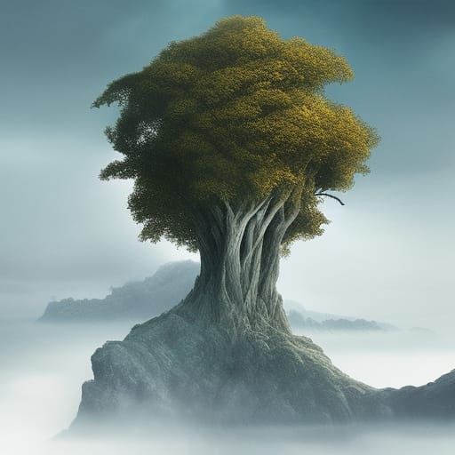 Epic Coast with Giant Tree: Digital Matte Painting