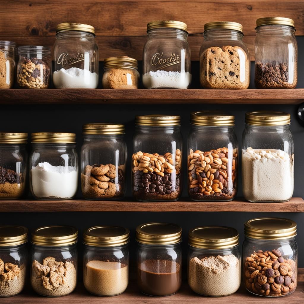 Cookie Ingredients Layered in Mason Jars