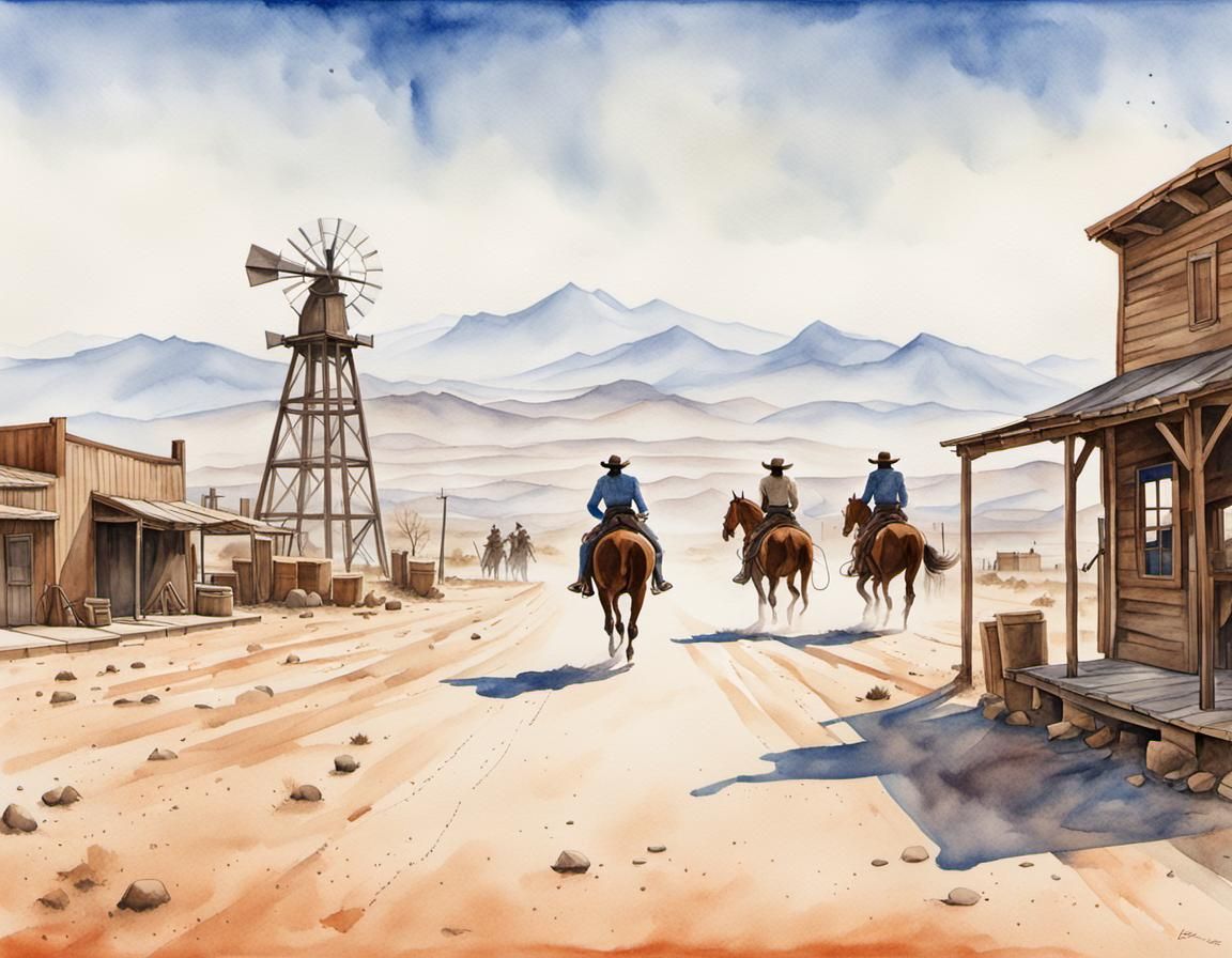 Cowboy Duel in One Point Perspective