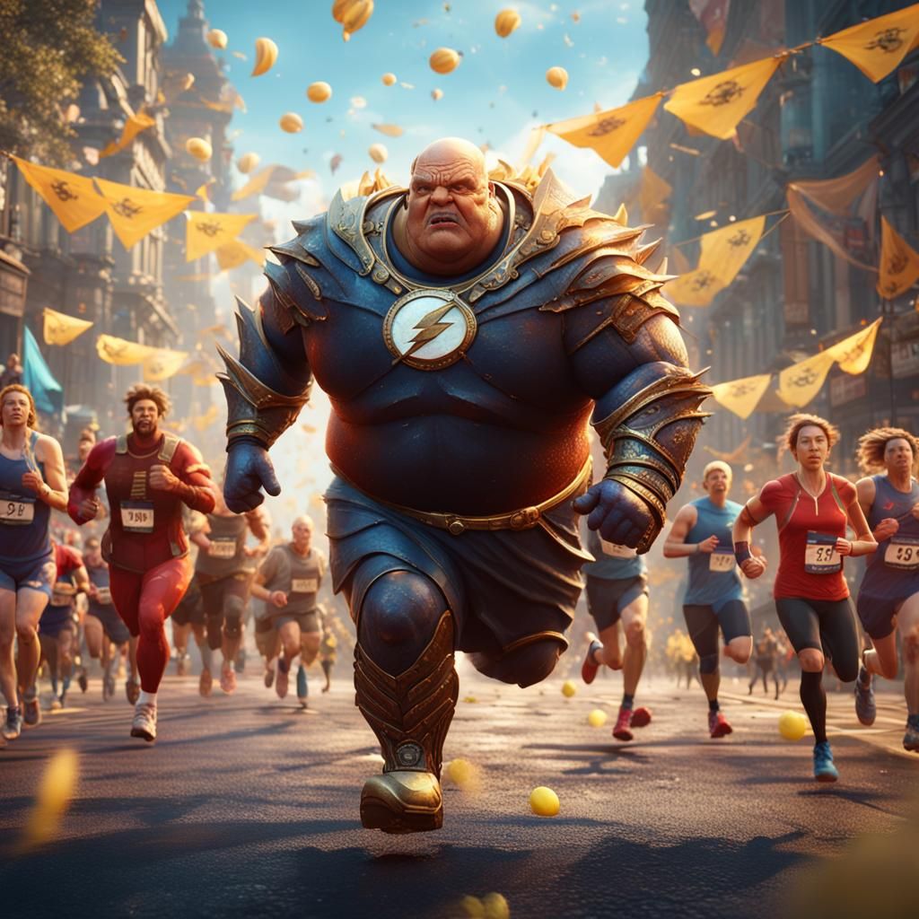 Fat Flash Runs Marathon: Detailed Concept Art