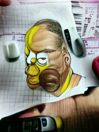 Homer Simpson Minimalist Cartoon Portrait