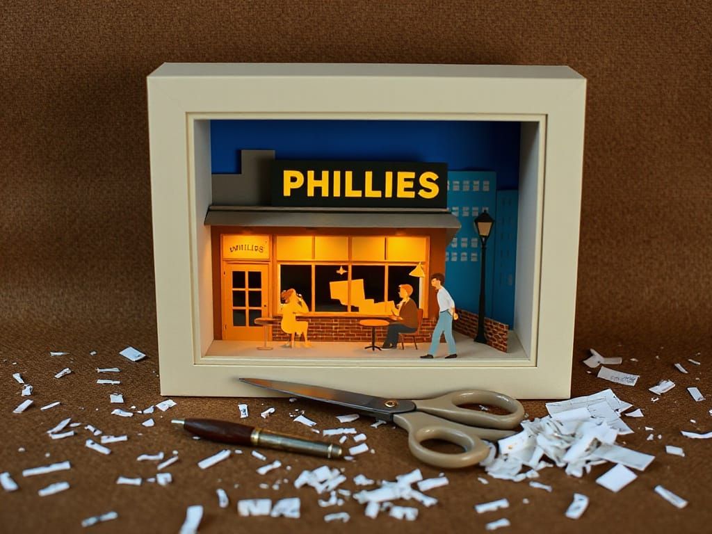 Papercut Nighthawks Diorama in Shadow Box