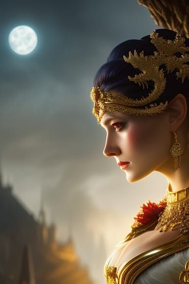 Mystical Man in Forest Portrait, Digital Painting