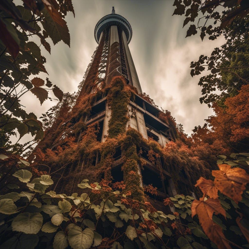 Post-Apocalyptic CN Tower: Overgrown Toronto in HDR