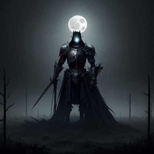 Skeleton Knight in Dark Abandoned Castle