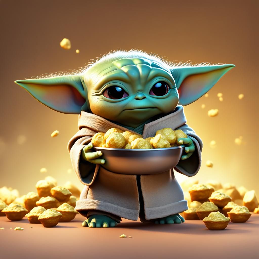 Din Grogu and his chicken nuggies