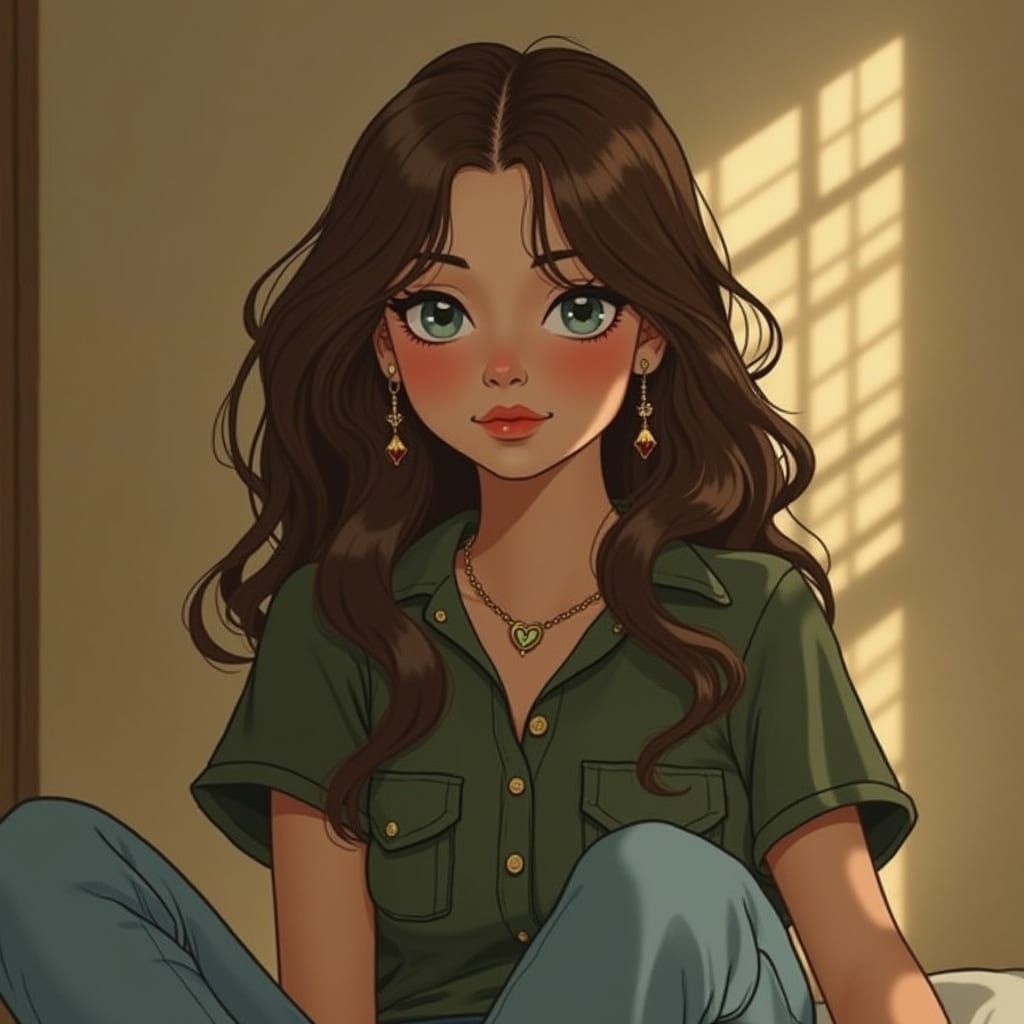 Teenage Girl in Art Nouveau Style