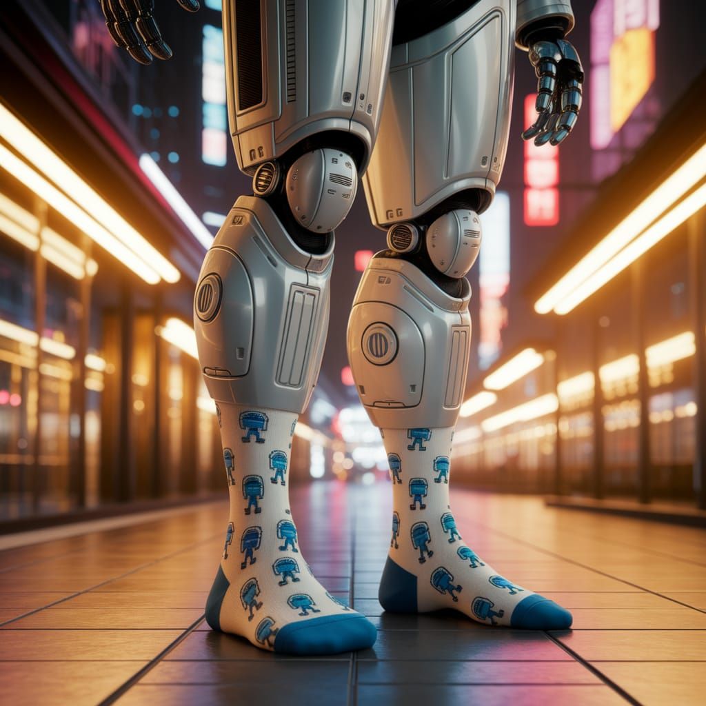 Robocop's Cyberpunk Style with Robot Socks
