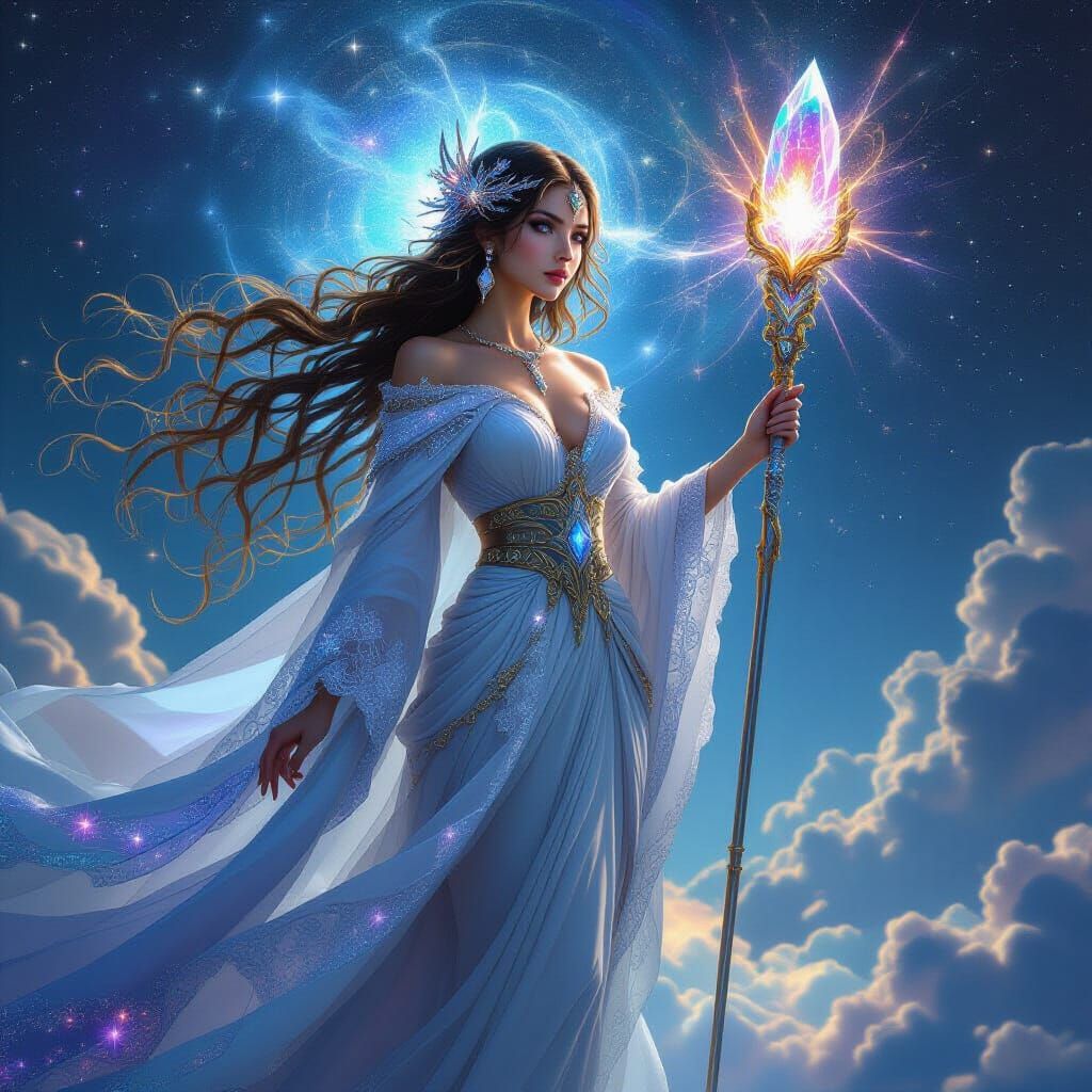 Celestial Goddess Descends With Cosmic Energy