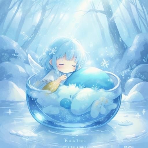 Baby Dragon Sleeps in Glass Bottle: Fantasy Art