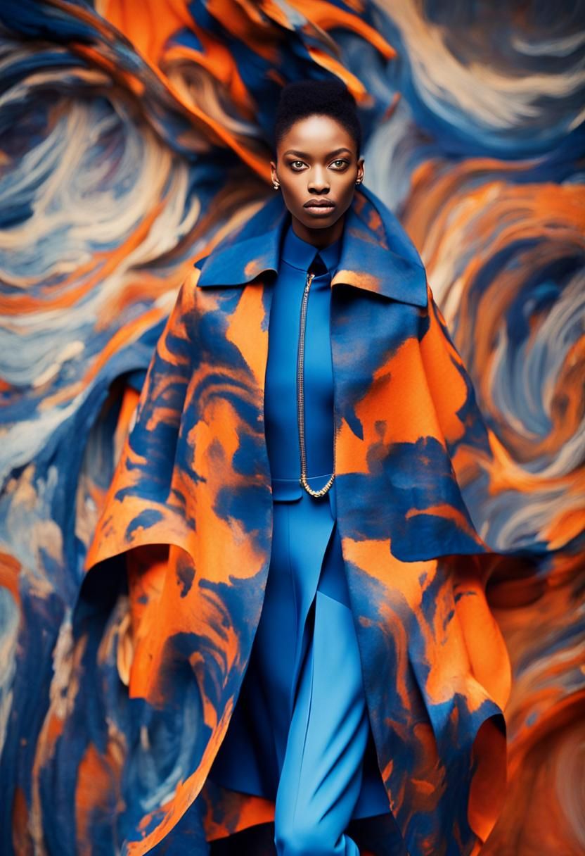 Avant-Garde Model in Abstract Expressionism Style