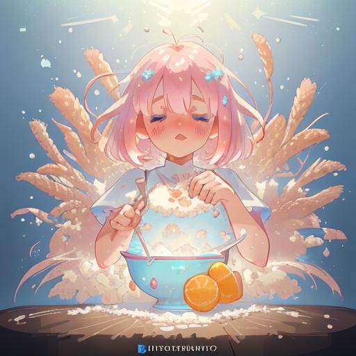 Cereal Bowl Portrait in Hyperdetailed Art Style