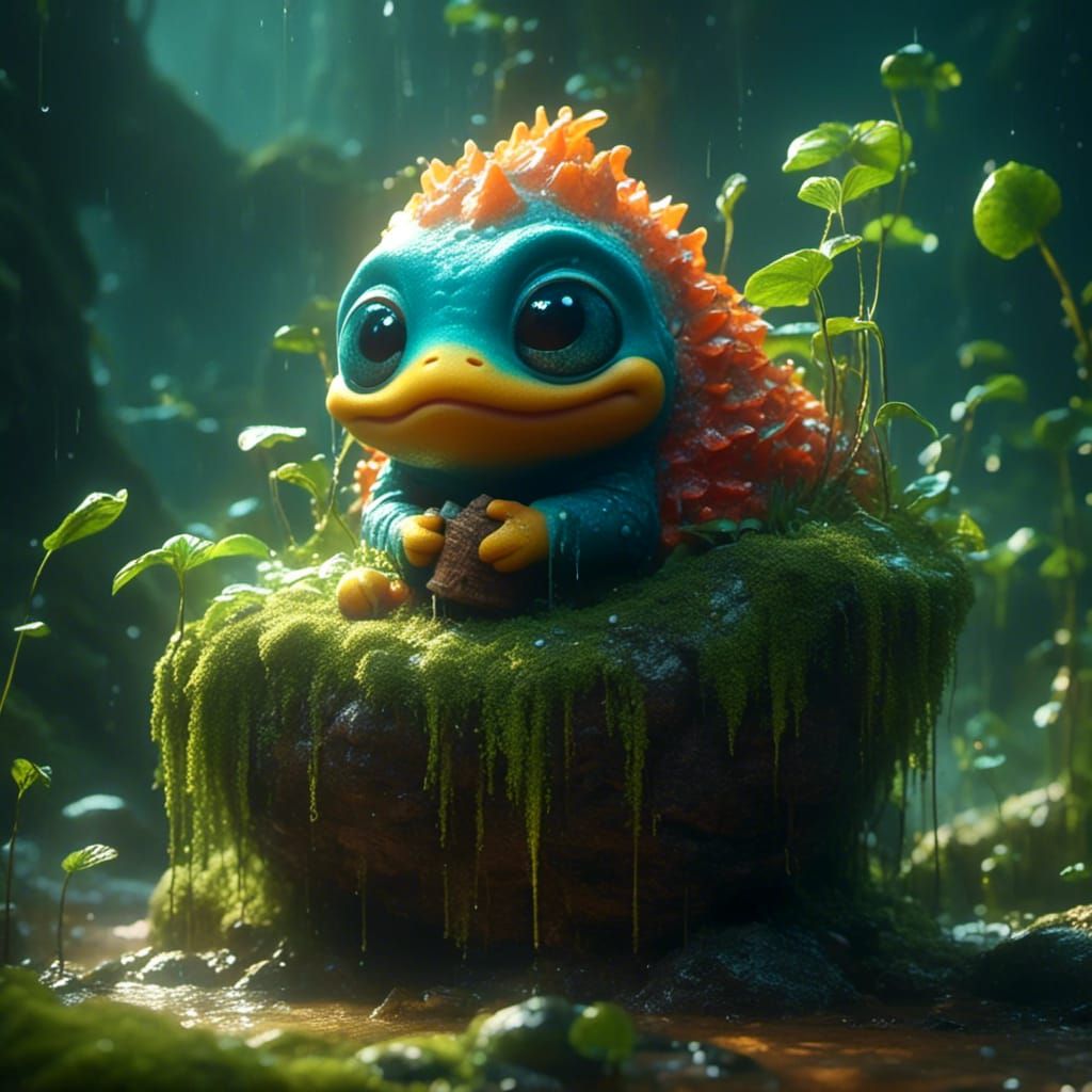 Girl Rides Shark Over the Sea in 3D Digital Art