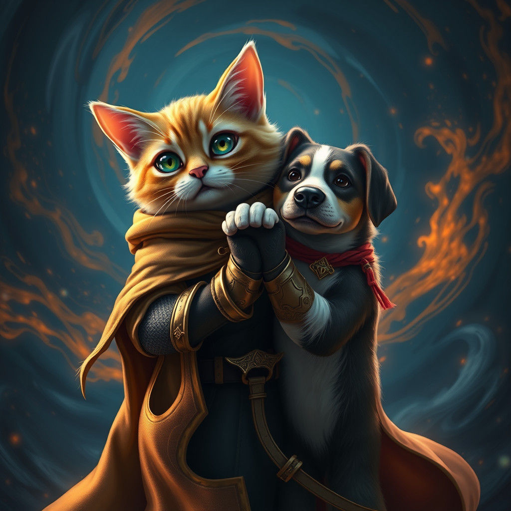 Cat and Dog Alliance: A Heroic Bond