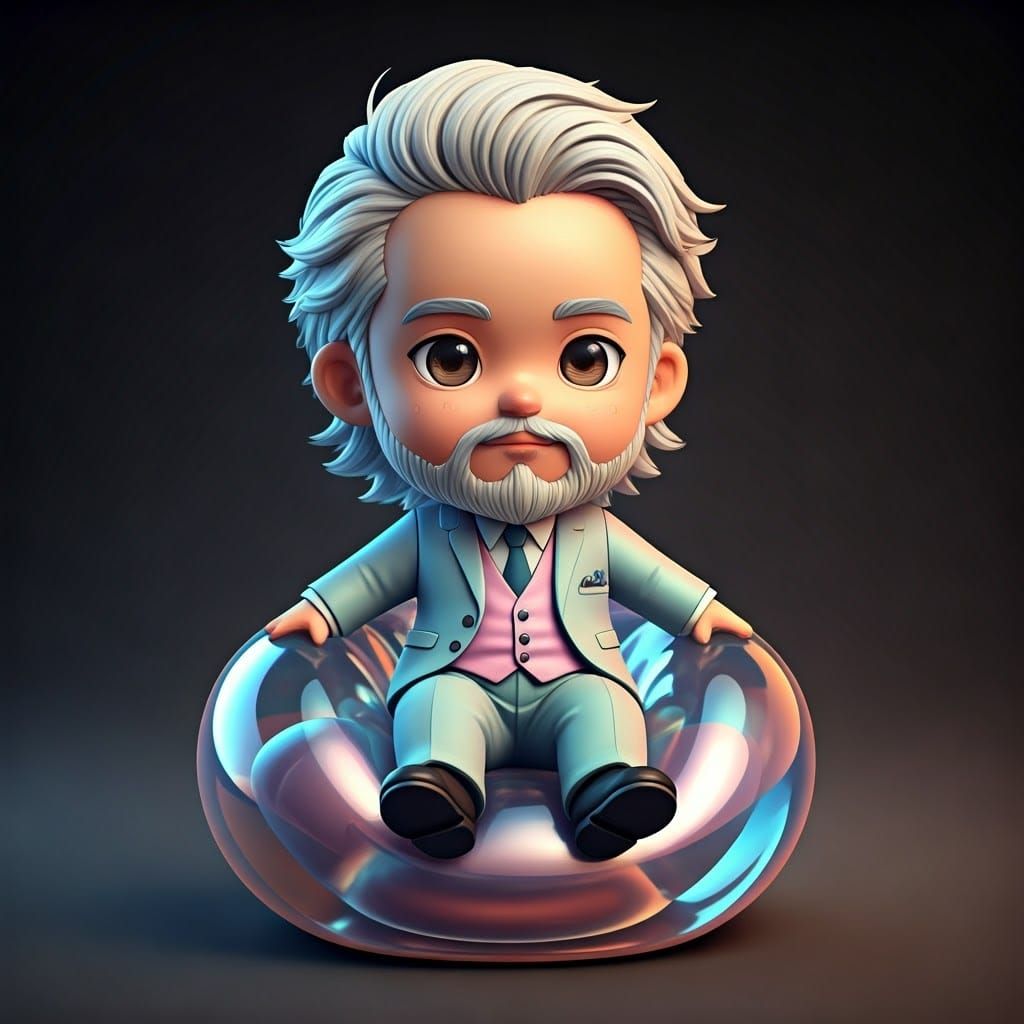 Chibi Entrepreneur Figurine in Hyper-Realistic 3D Style