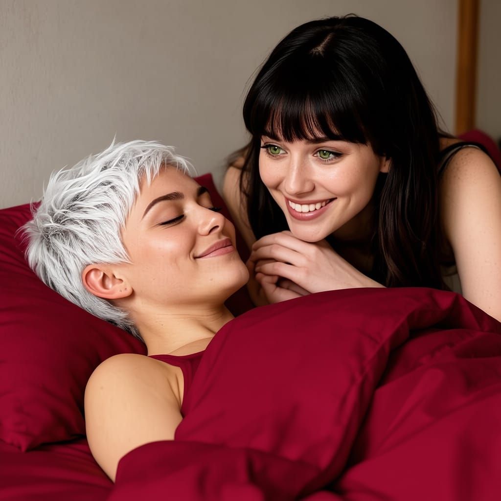 Woman Watches Friend Sleep in Hyper Realistic Photo
