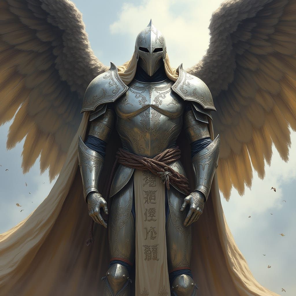 Regal Aarakocra Paladin in Shining Silver Armor