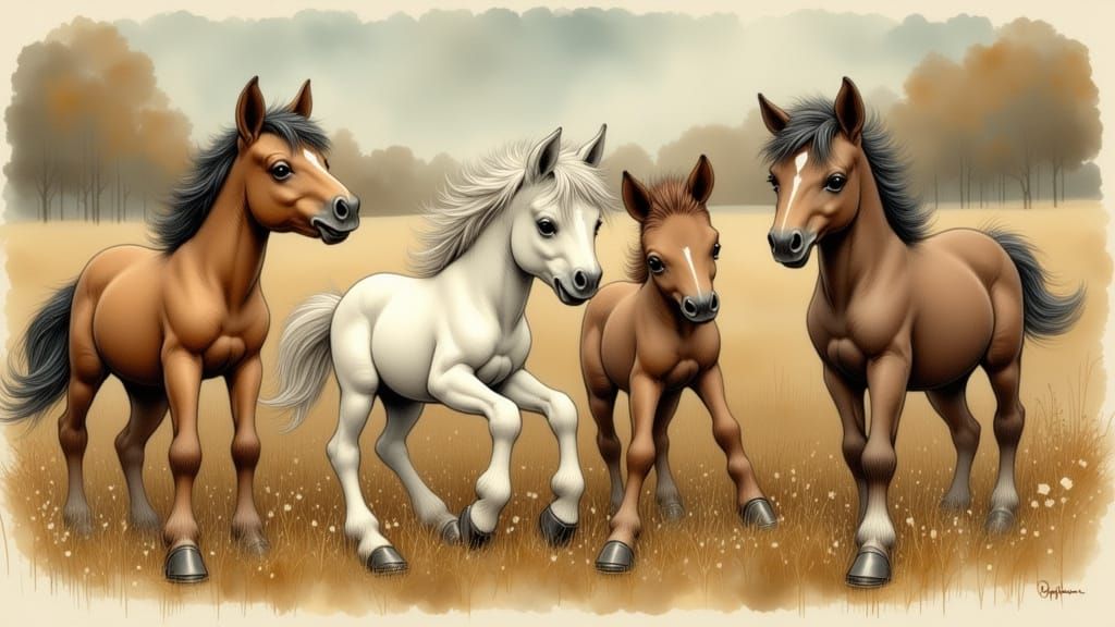 Vintage Whimsy Foals in Flux
