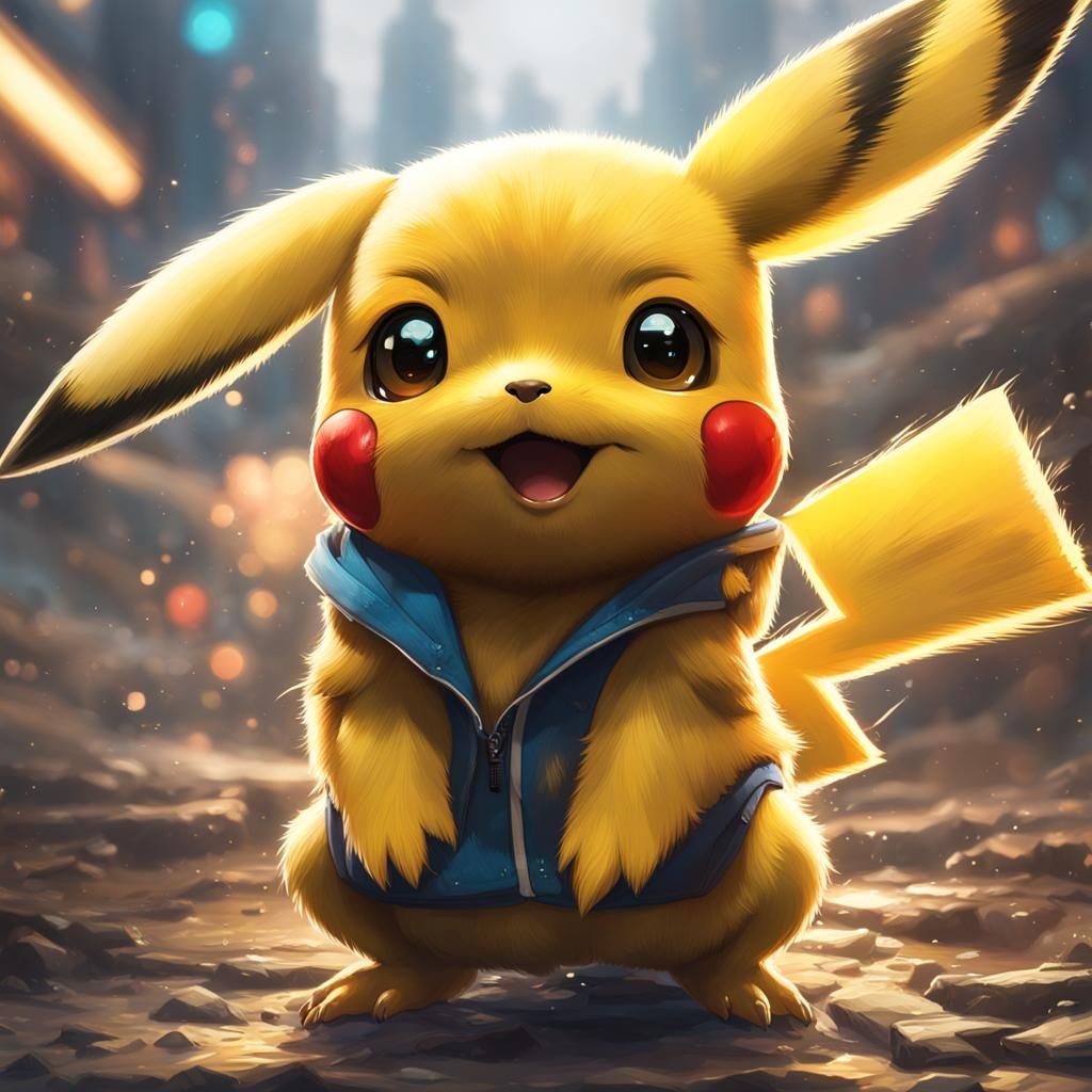 Hyperdetailed Baby Pikachu Portrait in 8K Resolution