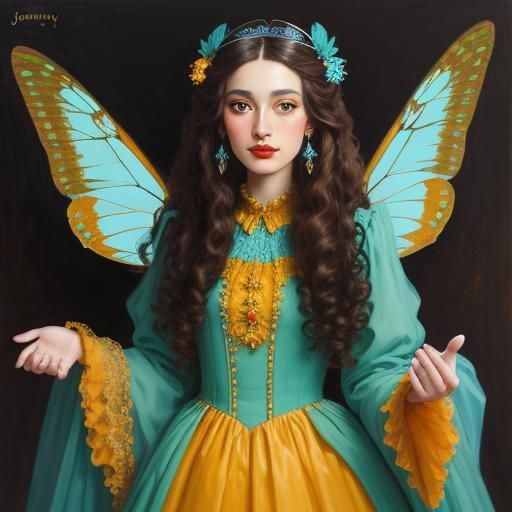 Fairy Princess Portrait in Oil Painting Style