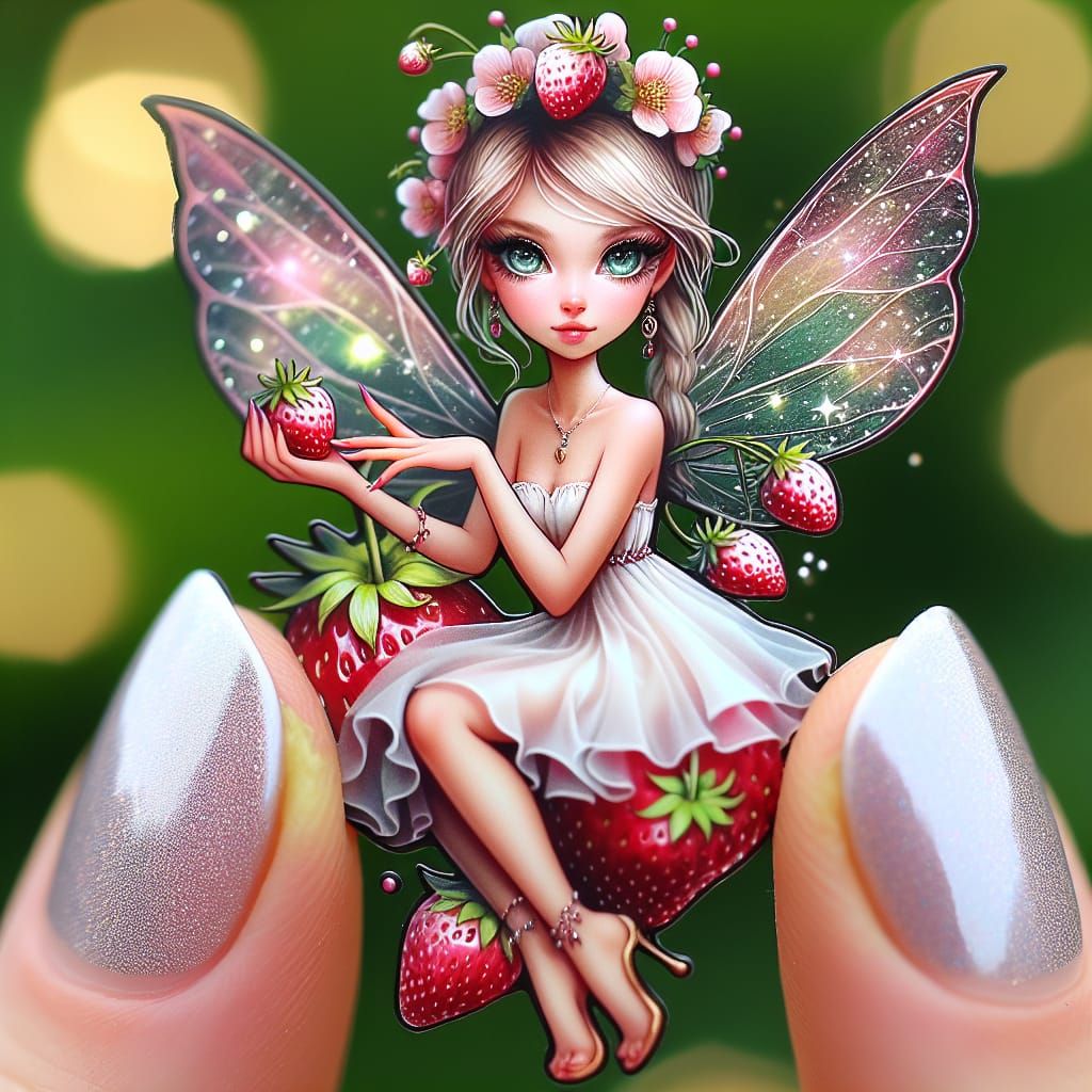Enchanting Strawberry Fairy in Fantasy World