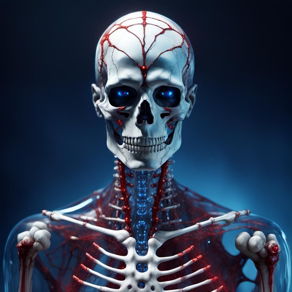 Evil Cyber Human with Transparent Skin