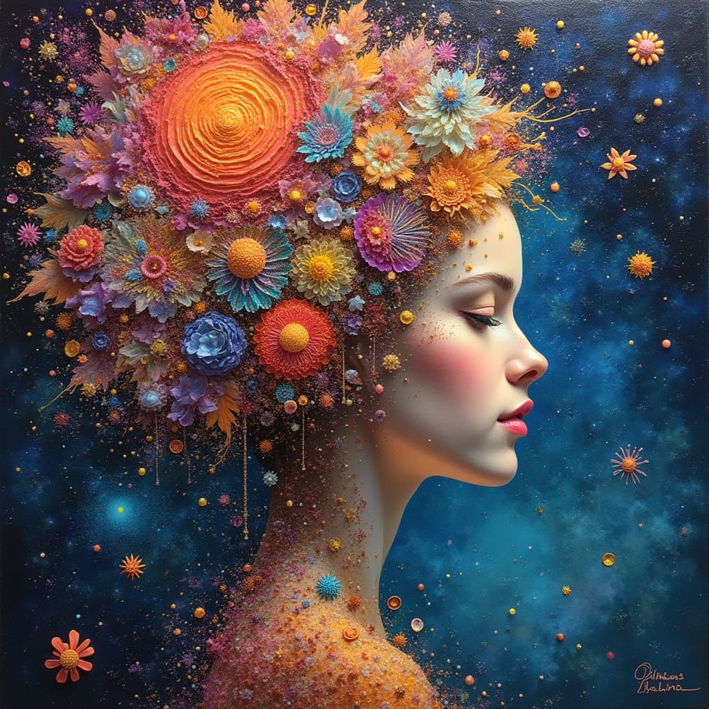 Afrofuturist Biophilic Femininity in Holographic Cosmic Styl...