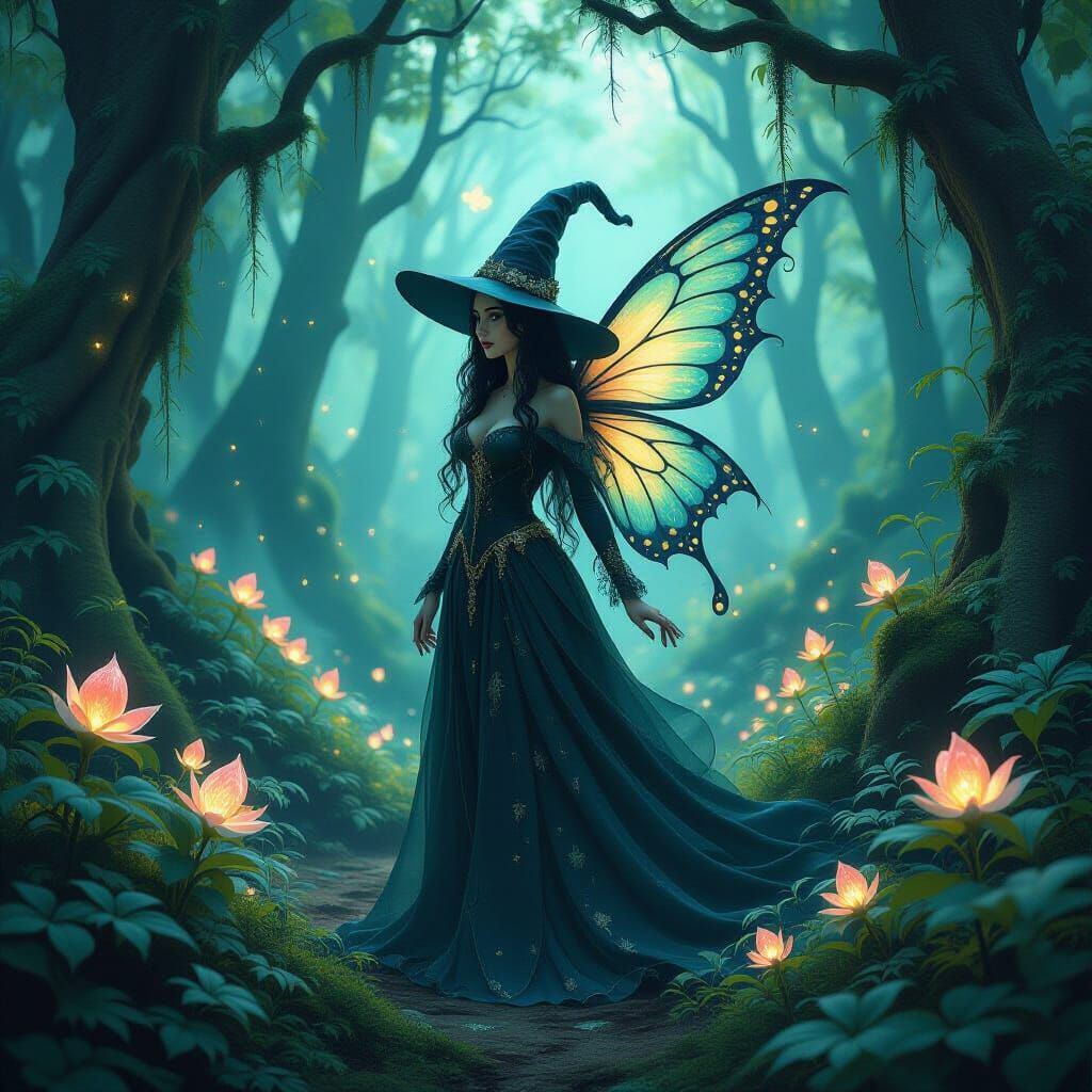 Fairy Witch in Mystical Forest