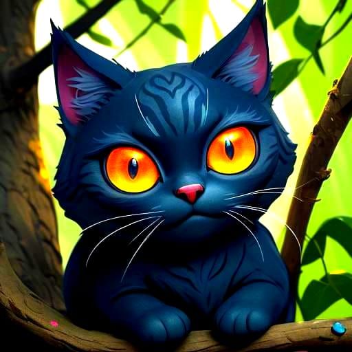 Cartoon Ninja Cat Fantasy Concept Art
