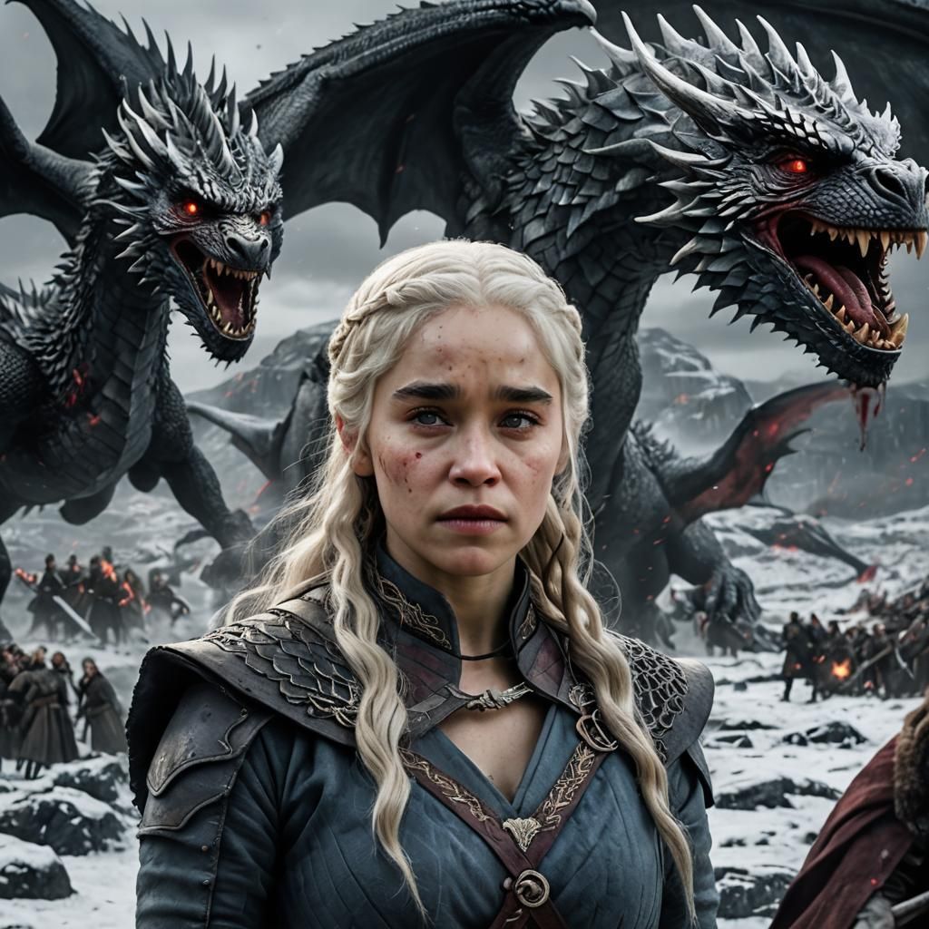 Daenerys Targaryen on Ice Dragon: Fantasy Art