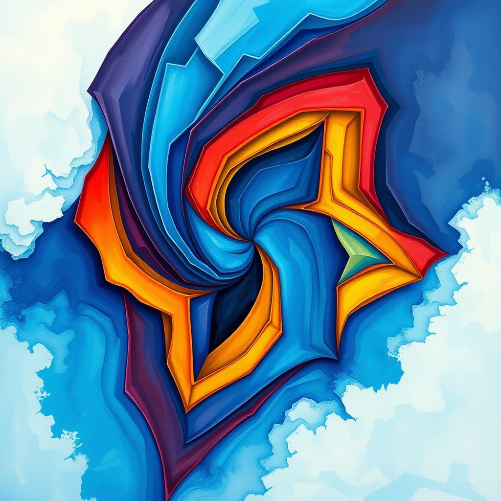 Vibrant Cyberpunk Masterpiece in Gouache Style