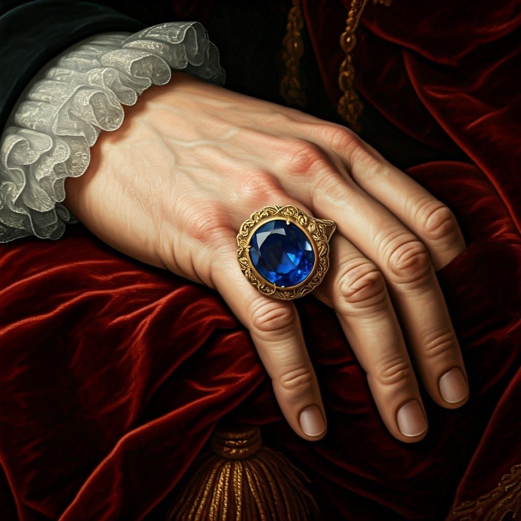 Duke's Sapphire Ring in a Northern Renaissance Style