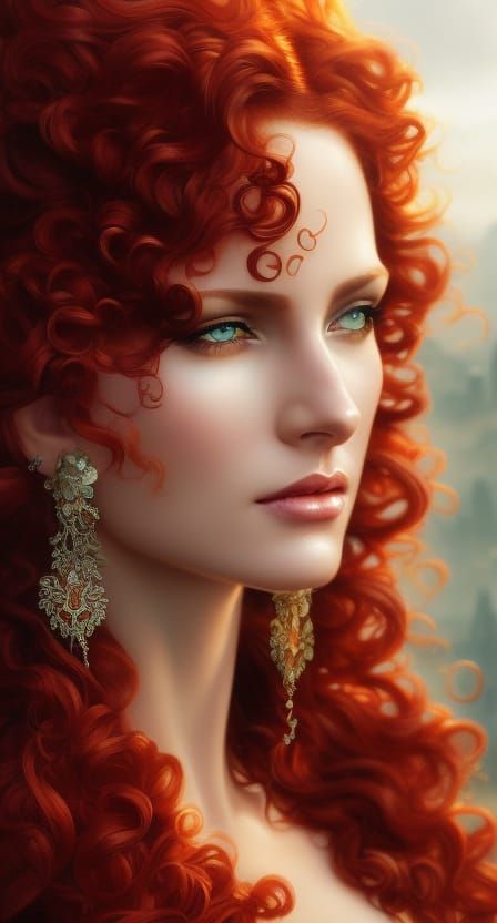 Hyperrealistic Portrait of Aerin Firehair, Dragon Killer