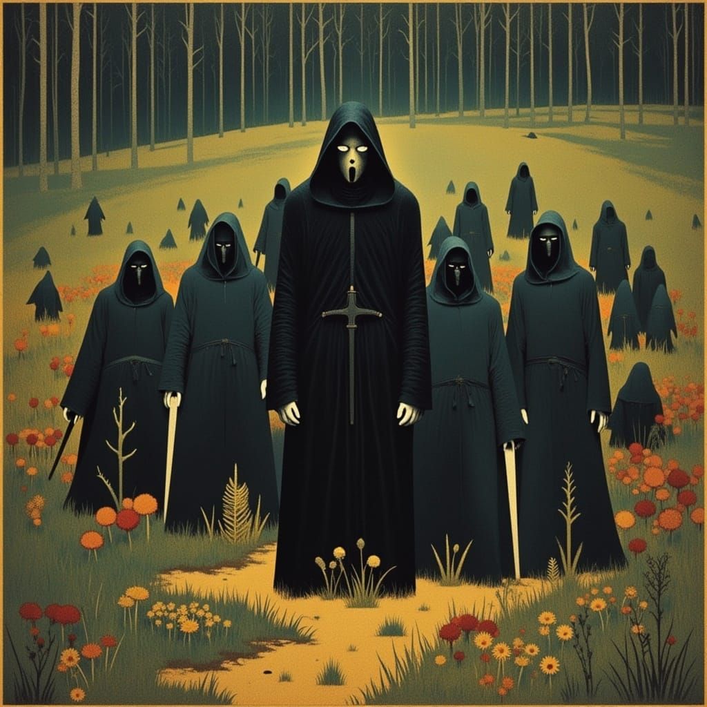 Mysterious Dark Sorcerer in a Gothic Style