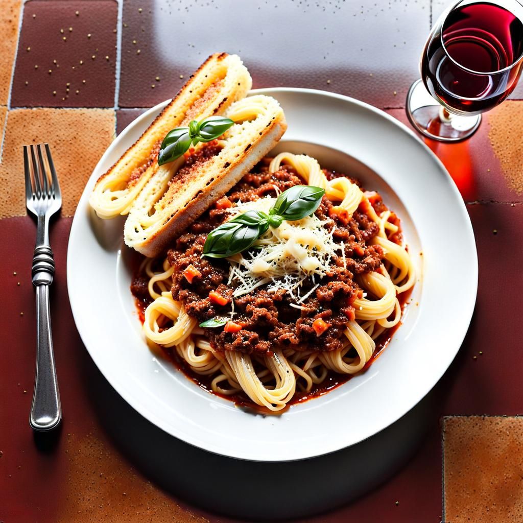 Delicious Bucatini Pasta Dinner with Red Wine