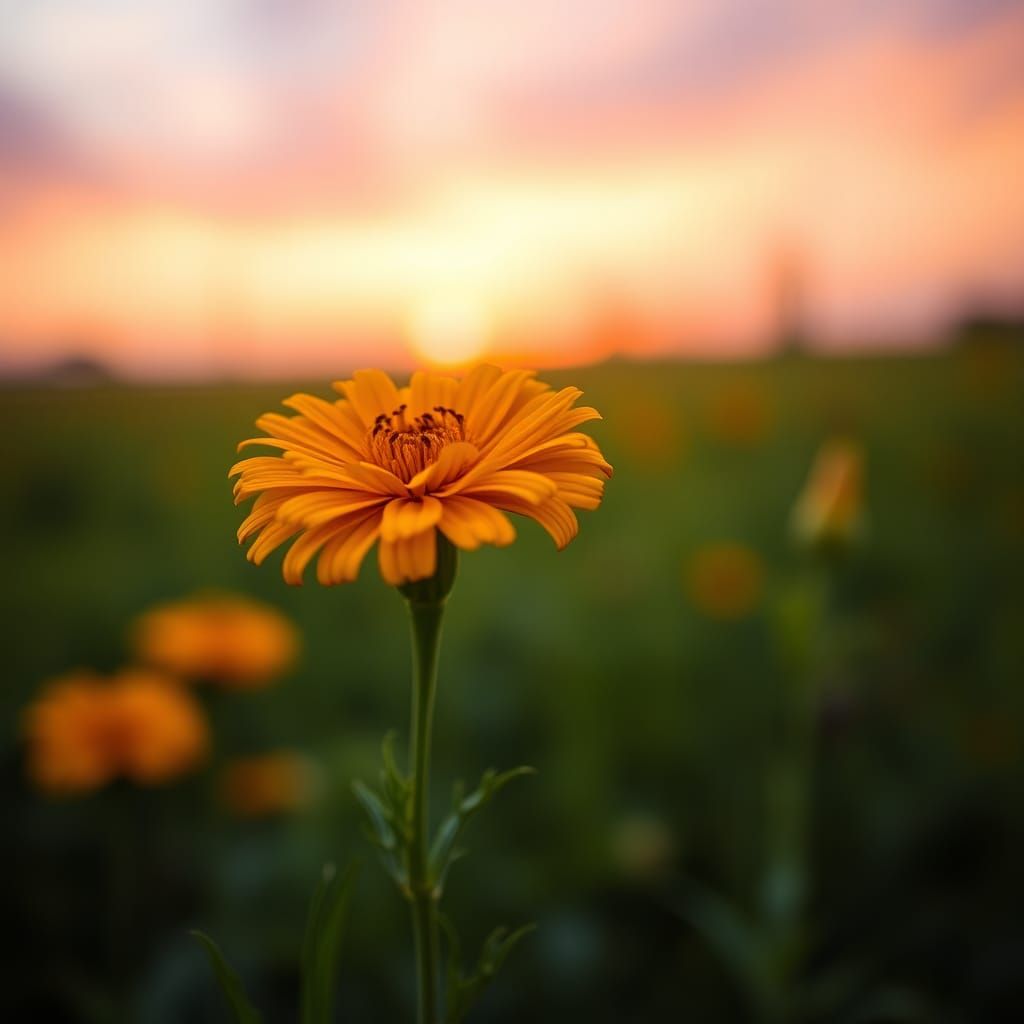 Marigold Sunset: Dreamy Photography in Golden Light