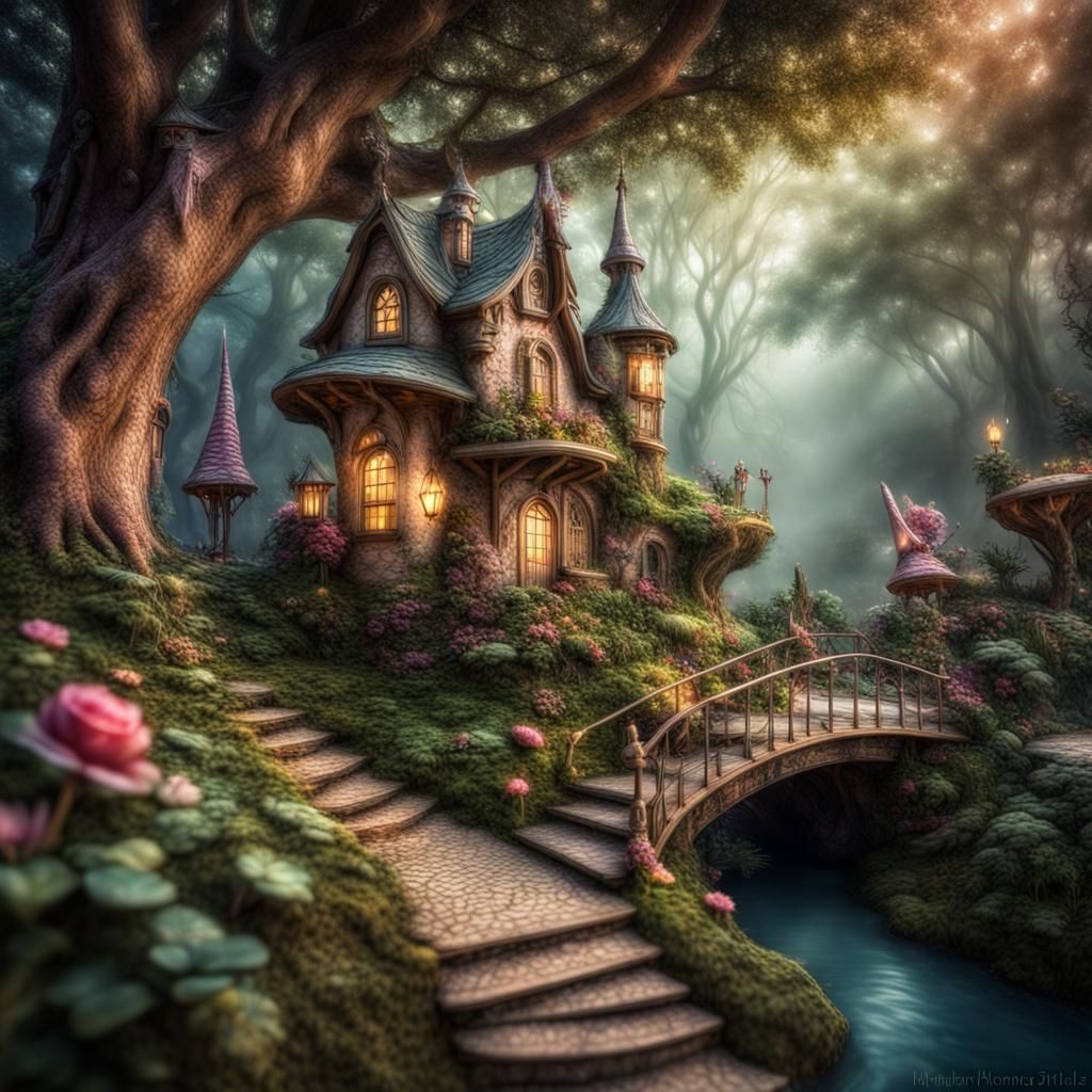 Whimsical Fairy Wonderland in Hyperrealistic Detail